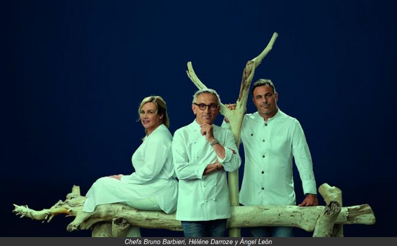 Chefs Bruno Barbieri, Hélène Darroze y Ángel León