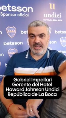 Gabriel Impallari, Gerente General Hotel Howard Johnson Undici La Boca